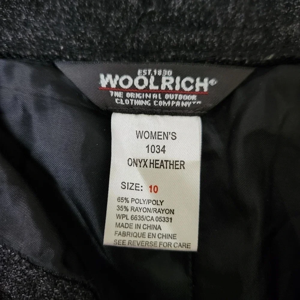 Woolrich | High Waist Straight Leg Onyx Heather Trouser Dress Pants - Size 6
